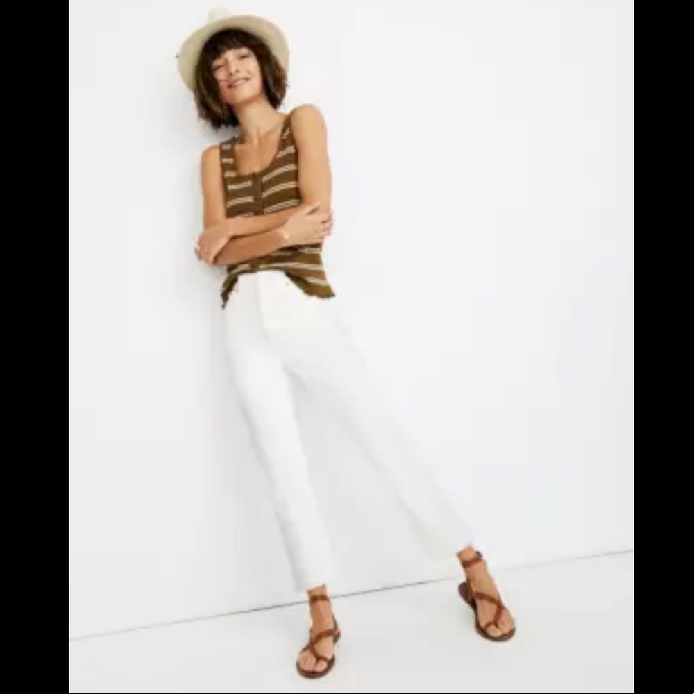 Madewell The High-Rise Slim Boyjean in Tile White
